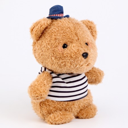 Soft toy "Bear" in a hat, 22 cm, beige color-1
