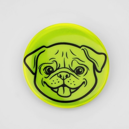 The reflective icon "Muzzle of the pug", D = 5.8 cm, color mix-3