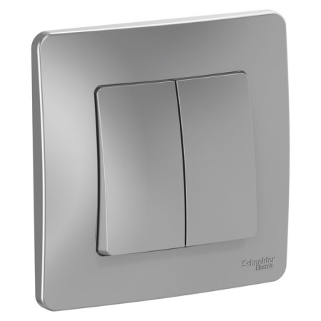 SE BLANCA switch, 10 A, 2 keys, IP20, hidden, aluminum, Blnvs010503