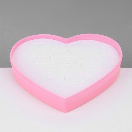 Organizer for jewelry "Casket Heart" 36 seats, plastic, 14 × 15.5 × 2 cm, pink color-4