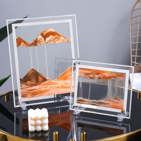 Sanding clock-picture "Desert", 30 x 25 cm, anti-stress, orange sand-5