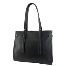 Female bag, genuine leather, black 33x12x40 cm