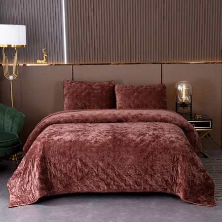 Set: cover 240x260 cm, pillowcase 50x70 cm - 2 pcs, color terracotta