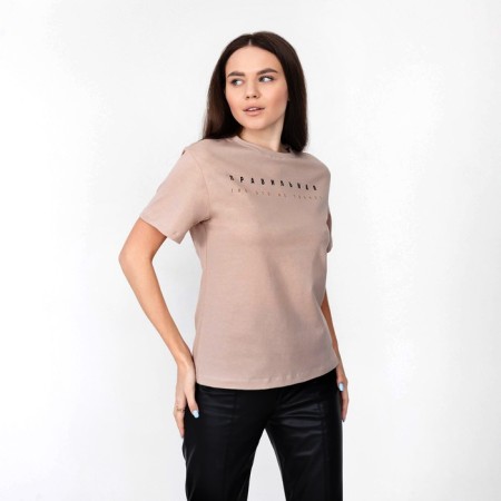 Women's T-shirt KAFTAN "Correct", beige, rr 40-42-4