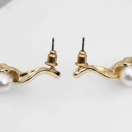 Earrings with pearls "bead" vessel, color gold-2