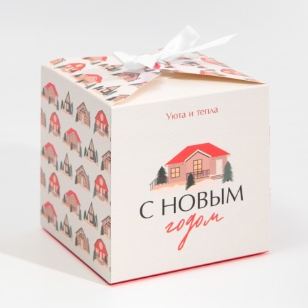 Folding box "Hugge", 12 x 12 x 12 cm, new year-1