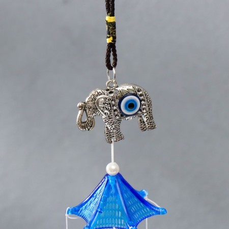 Wind Music Metal "Indian Elephant" from the evil eye 7 bells 51x6.1 cm-1