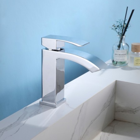 ABBER WASSERFALL AF8610 shell mixer, single -leaf, pour 160 mm, chrome-1