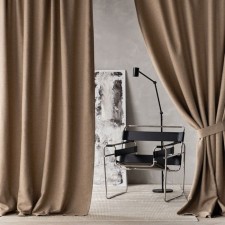 A set of curtains with a sequer of selection, size 2x200x270 cm, color is light brown