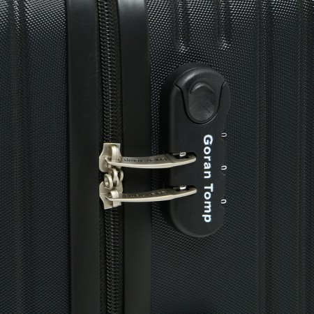 Average suitcase 24 "on a zipper, code lock, 4 wheels, black color-3