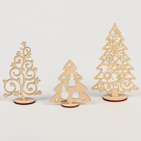 New Year's blanks for creativity "New Year! Christmas trees on the stand ", 3 pcs-3