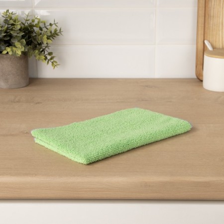 Raccoon floor rag, 250 g/m², 50 × 30 cm, microfiber, with overlock, 1 pc, green color-7