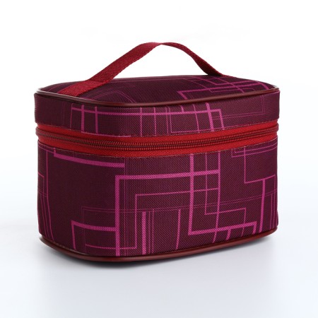 Cosmetic bag with lightning, burgundy color