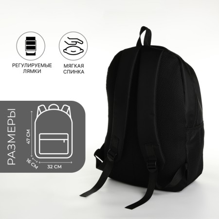 Youth backpack with lightning, 4 pockets, black/white color-1