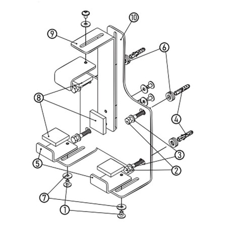 Universal bracket for game consoles, wall, white-10