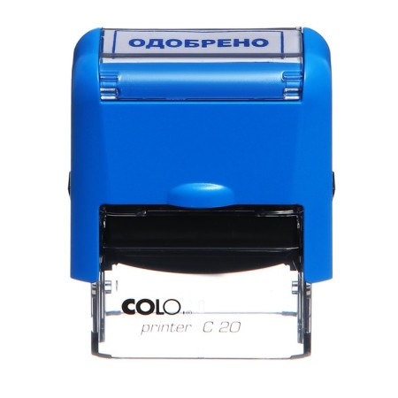 Automatic stamp, 14x38mm, "approved", blue-1
