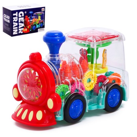 The locomotive "gears", light and sound effects, works from batteries, mix