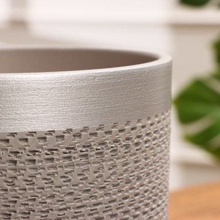 Flower pot "Brussels" gray silver cylinder No. 4, 4.2 l-2