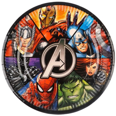 Paper plate "Happy Birthday!", 23 cm, Avengers-2