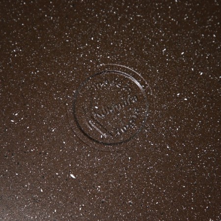 Frying, 5 l, d = 30 cm, glass cover, anti -stick coating, color coffee marble-5