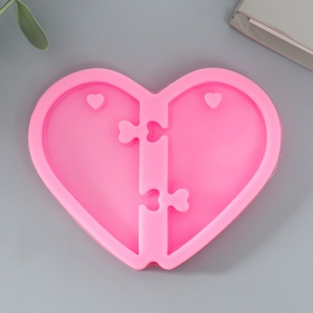 Mold Silicon "Heart-Puzzle" 2 parts