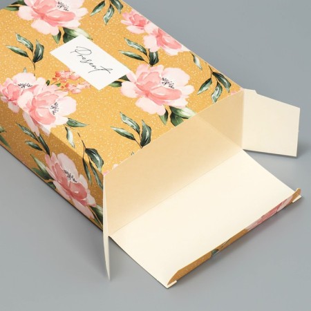Gift folding box, packaging, "flowers", 16 x 23 x 7.5 cm-1