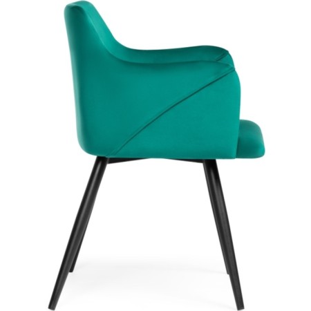 Stool on a metal frame Edgell Metal/fabric, black/green 53x53x86 cm-2