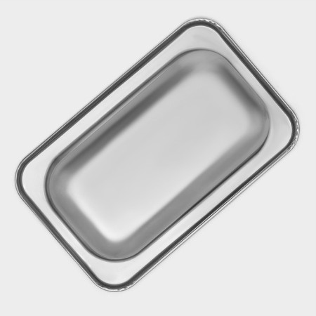 Gastrootiness 1/9 of stainless steel, 65 mm, 17.6 × 11.2 × 6.5 cm, thickness 0.8 mm-4