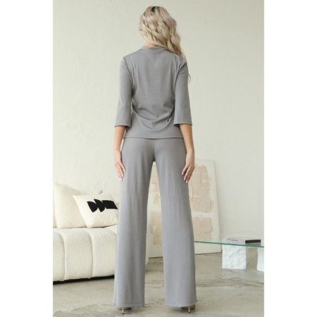 Female suit, size 52, gray color-2