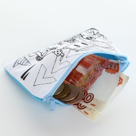 Rectangular textile "Tractor" wallet, 12*8 cm-2
