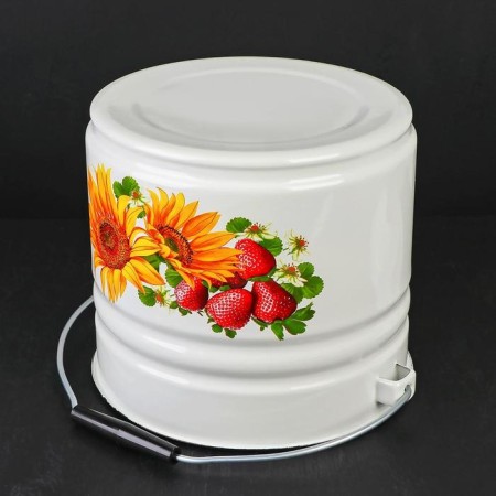 Bucket, 10 liters, with a lid, a mix neckline, white color-2