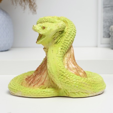 Figure "Snake with grass" Green, 18x18x20cm-1