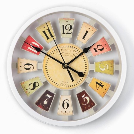 Wall clock, series: interior, discrete move, d-25 cm, aa, white-5