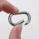 Oval -karabin, 31 × 20 mm / 22 × 12 mm, thickness - 4 mm, 5 pcs, silver color