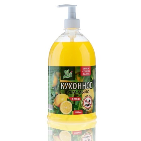 Liquid cream soap "tender", kitchen, lemon, with a dispenser, 1 liter