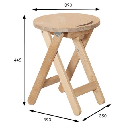 Folding stool, 350x390x445, varnish-1