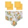 Kitchen kit: Apple Blossom, tablecloth 140x150 cm, napkins 40x40 cm - 4 pcs, yellow color