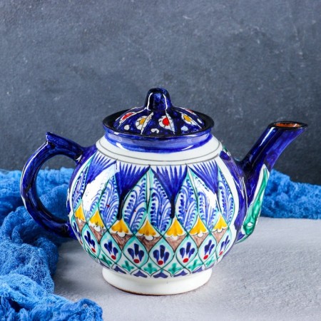 Rishtan ceramics "Patterns", 1000 ml, blue