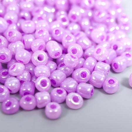 Glass beads 6/0 "Color middle. Lilac" 30 g-1