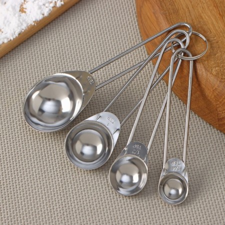 A set of measured spoons of the share "metallic", 4 pcs: 1.25/2.5/5/15 ml