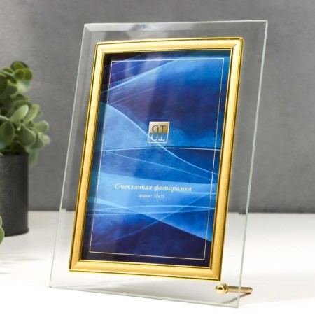 Photo frame Glass "GT 184/-g" 10x15 cm, vertical, with gold-1