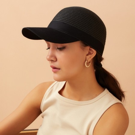 Cap female wicker minku color black, size 56-58-2
