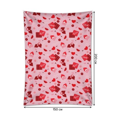 Decorative panel with photo printing "Kiss Love", vertical, size 150x200 cm-1