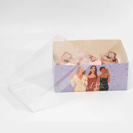 Capcake box, confectionery packaging, 6 cells “Love yourself”, 23 x 16 x 10 cm-2