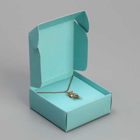 Gift box for jewelry double -sided, packaging, Tiffany, 7.5 x 7.5 x 3 cm-3