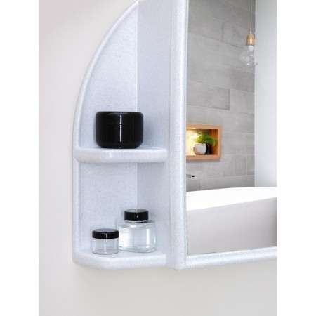 Bathroom cabinet with a mirror "Orion", color white marble-11