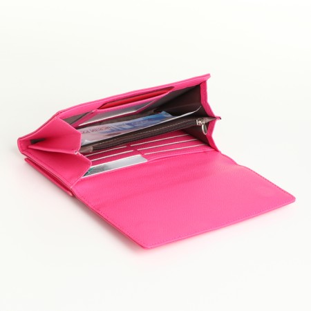 Women's wallet on magnets, pink color-4