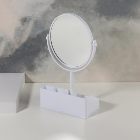 Mirror with a stand for storage "Oval", bilateral, with an increase, a mirror surface 13 × 16 cm, color mix-4