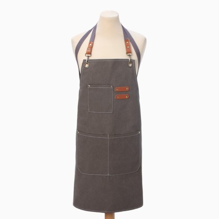 Apron Ethel with pockets is gray, 75*68 cm p/e 50%, HL 50%-4