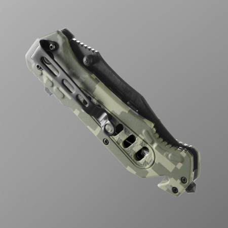 A folding stinger knife with a clip, a slope, 9 cm, blade - 3cr13, hilt - steel-2